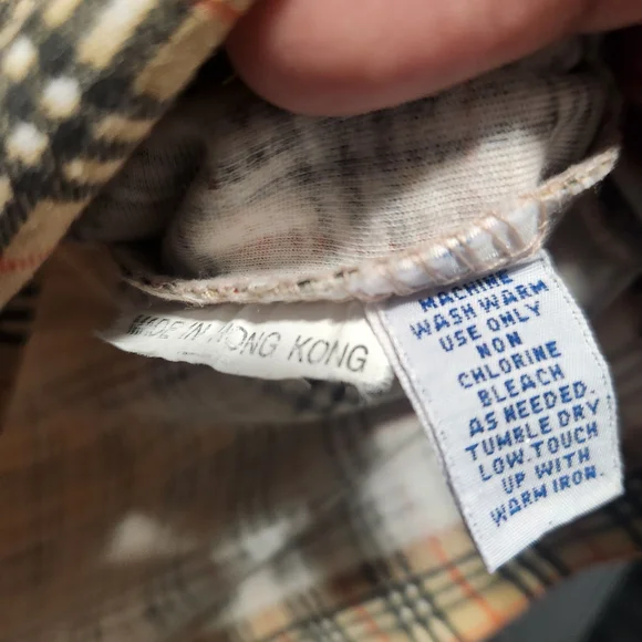 Burberry Vintage Mens Poloshirt Medium Beige and Black Check